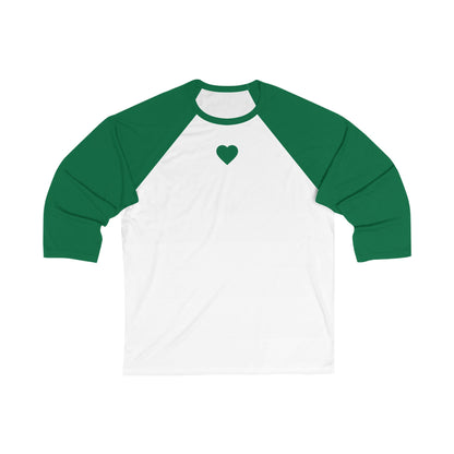 Heart Design 3/4 Sleeve Baseball Tee, Casual Wear, Gift for Him/Her, Sports Apparel,