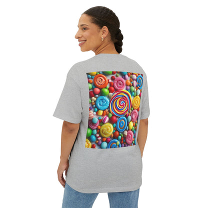 Candy-Themed  Oversized Boxy Tee, Sweet Treat Shirt, Fun Summer Tee, Trendy Casual Wear, Gift for Candy Lovers, Party Shirt, [...]
