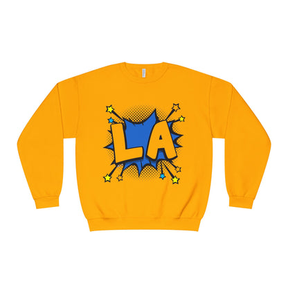 Cool LA Comic Style Crewneck Sweatshirt,  Graphic Sweater, Gift for Him, Her, Casual Wear