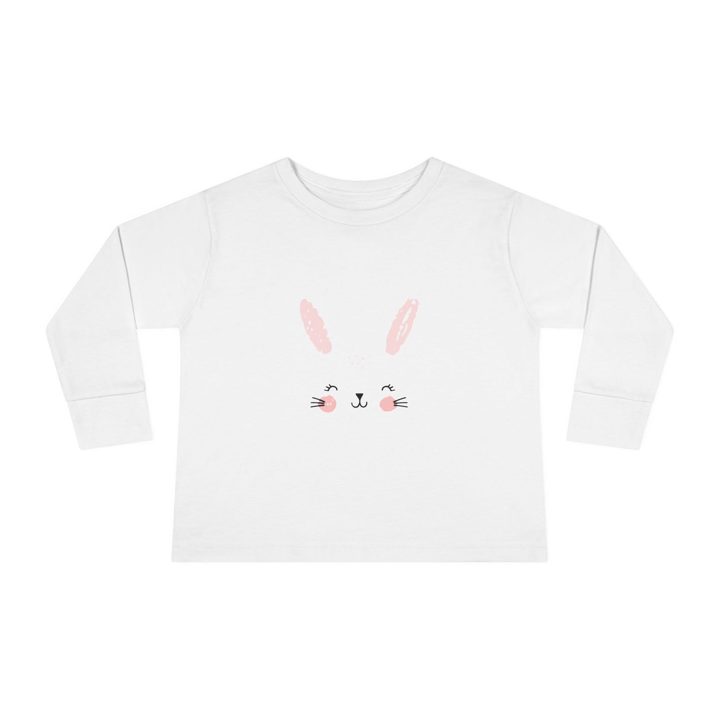 Cute Bunny Toddler Long Sleeve Tee, Rabbit Graphic Kids Shirt, Easter Gift, Spring Style, Toddler Apparel