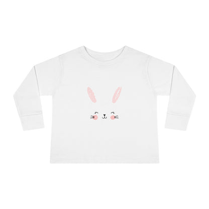 Cute Bunny Toddler Long Sleeve Tee, Rabbit Graphic Kids Shirt, Easter Gift, Spring Style, Toddler Apparel