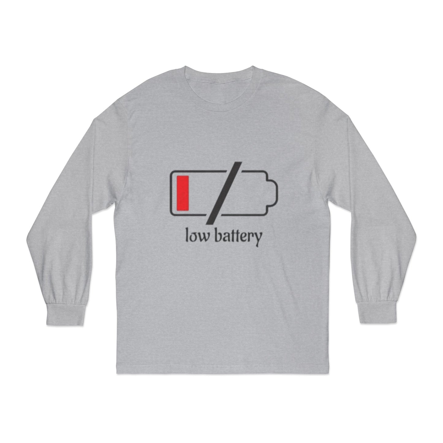 Low Battery Long Sleeve T-Shirt | Funny Tech Shirt | Perfect Gift for Gamers | Casual Wear | Comfortable Everyday Tee