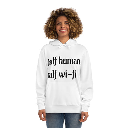 Half Human Half Wi-Fi Hoodie, Trendy Sweatshirt for Tech Lovers, Unique Gift for Geeks, Perfect for Everyday Wear, Internet Culture Apparel
