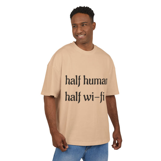 Half Human Half Wi-Fi Tee |  Cotton Box Shirt, Funny Graphic Tee, Gift for Tech Lovers, Quirky Casual Wear, Geeky Apparel