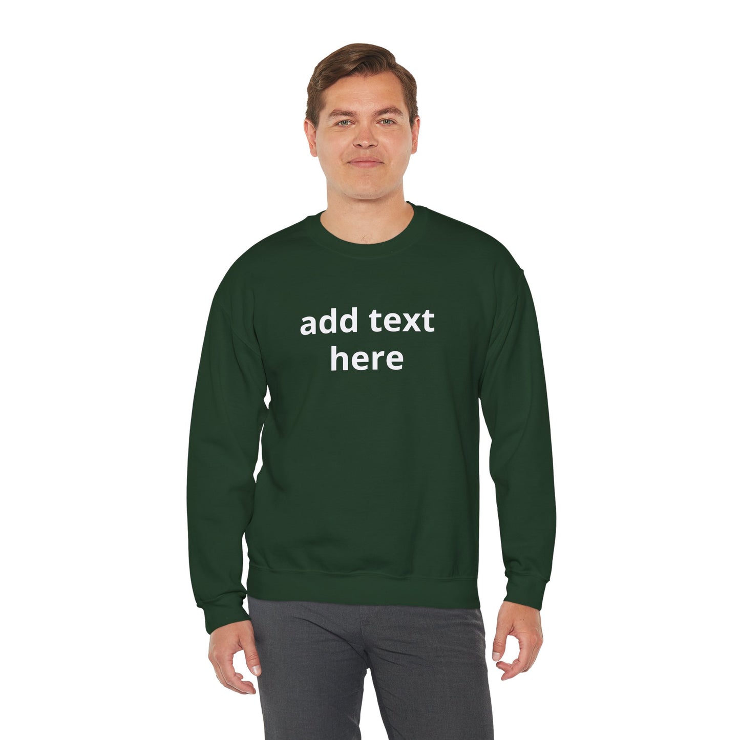 Custom Text Crewneck Sweatshirt — Minimal Personalized Pullover