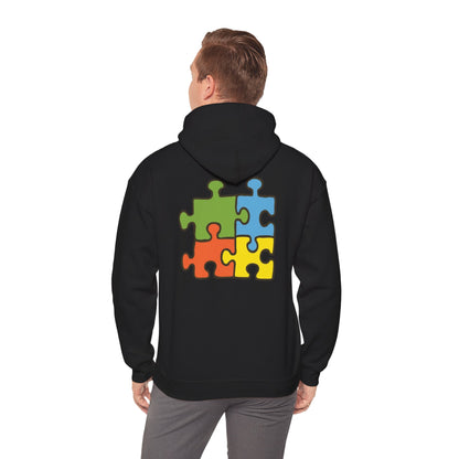 Colorful Puzzle Piece Hoodie for Creative Minds, Perfect for Gifts, Cozy Sweatshirt for Everyday Wear,