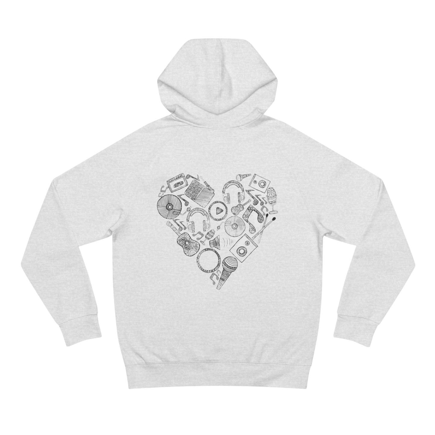 Stylish  Supply Hoodie with Artistic Heart Design | Cozy Sweatshirt for Music Lovers | Gift for Birthdays, Holidays, Casual Wear