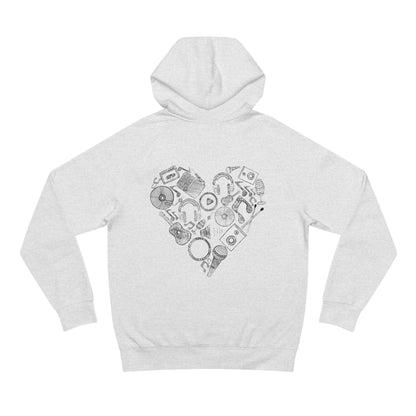 Stylish  Supply Hoodie with Artistic Heart Design | Cozy Sweatshirt for Music Lovers | Gift for Birthdays, Holidays, Casual Wear