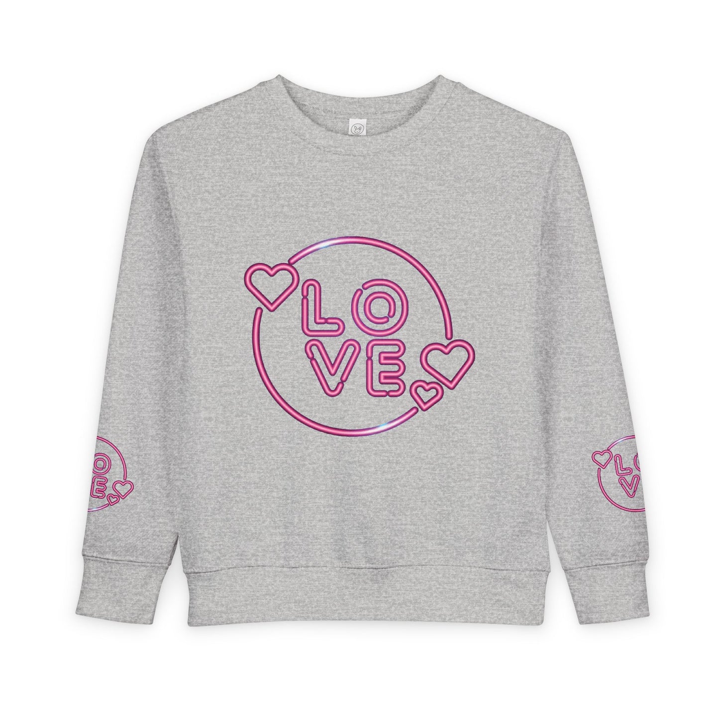 Charming Toddler Sweatshirt with 'Love' Print, Cozy Kids Pullover, Cute Gift for Birthdays, Playdates