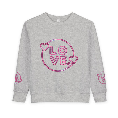 Charming Toddler Sweatshirt with 'Love' Print, Cozy Kids Pullover, Cute Gift for Birthdays, Playdates