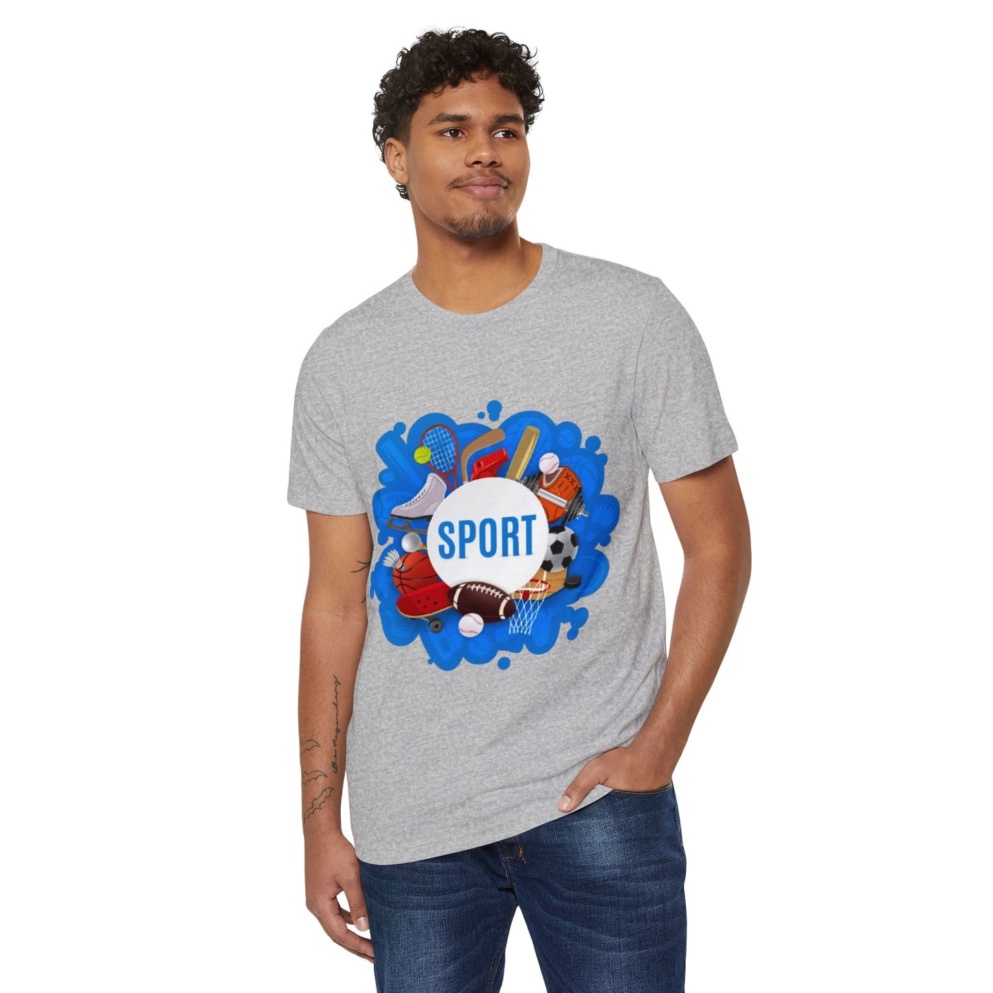 Sporty Recycled Organic T-Shirt for Active Lifestyle, Eco-Friendly Tee, Gift for Fitness Lovers, Perfect for Sports Events, Casual Wear