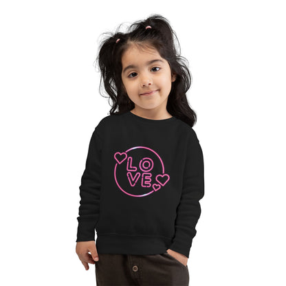 Toddler Love Sweatshirt, Cute Children's Sweatshirt, Kids  Gift, Cozy Toddler Apparel, Heart Design Sweatshirt