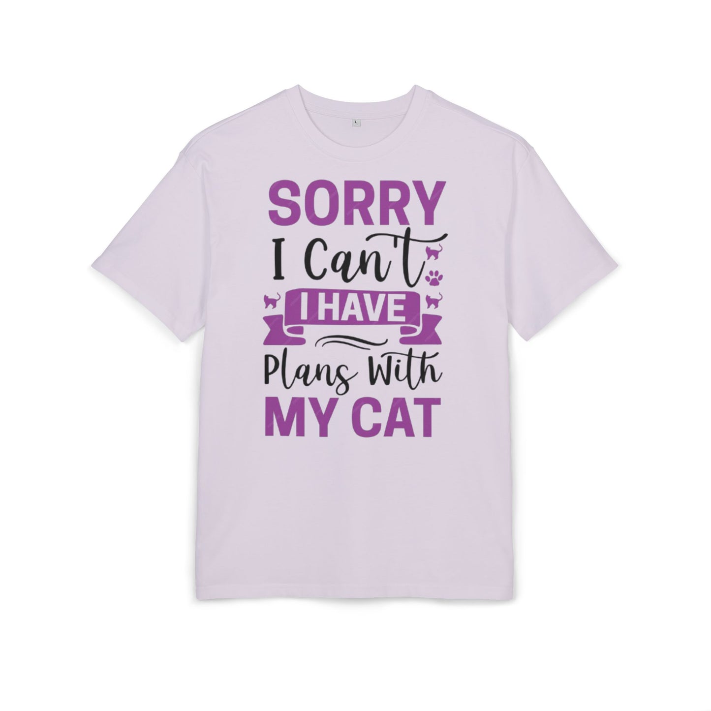Cat Lover's Oversize Tee: Sorry I Can't, I Have Plans With My Cat - Funny Pet Tee, Gift for Cat Owners, Casual Everyday Wear, [...]