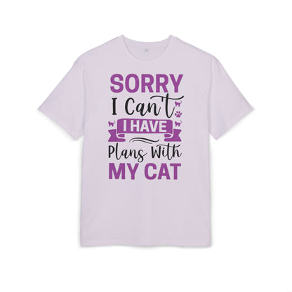 Cat Lover's Oversize Tee: Sorry I Can't, I Have Plans With My Cat - Funny Pet Tee, Gift for Cat Owners, Casual Everyday Wear, [...]
