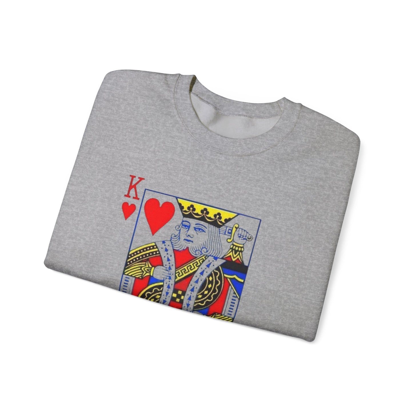 Playing Card King Sweatshirt -  Crewneck, Cozy Fashion, Great for Gamers, Casual Wear, Perfect for Game Night, Gift Idea