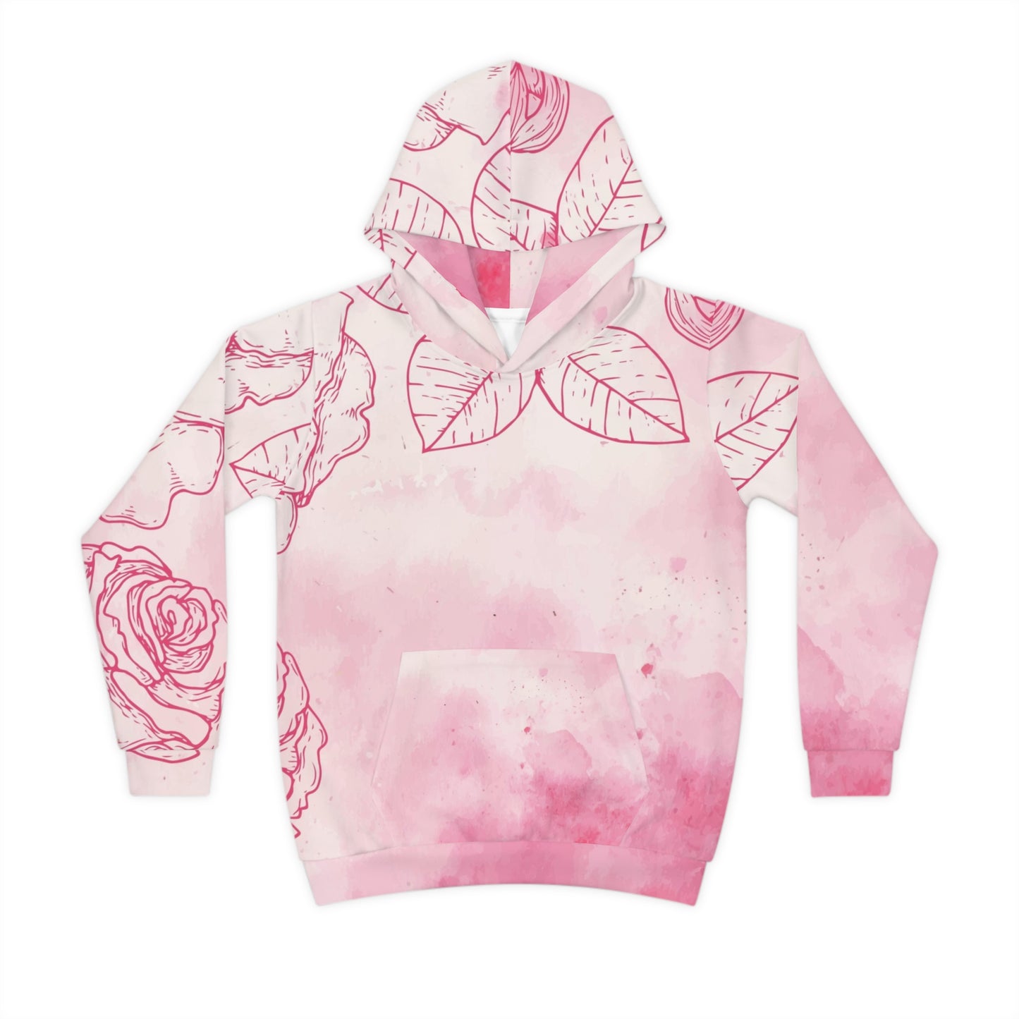 Pink Floral Children's Hoodie, Cute Kids Sweatshirt, Floral Print Pullover, Perfect Gift for Birthday or Spring, Cozy Kidswear