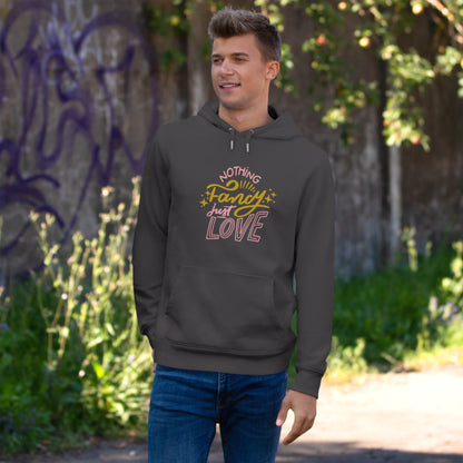 Nothing Fancy Just Love King Hooded Sweatshirt, Cozy Gift for Him, Valentine's Day Gift, Casual Wear, Everyday Comfort Sweatshirt