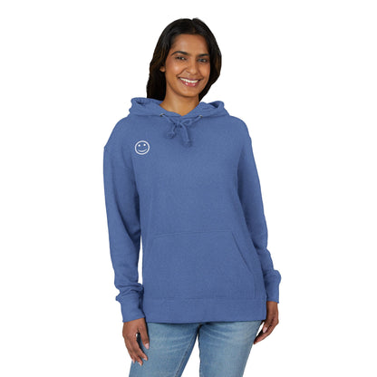 French Terry Hoodie with Smile Design - Trendy Pullover for Comfort, Cozy Gift, Casual Wear, Everyday Style