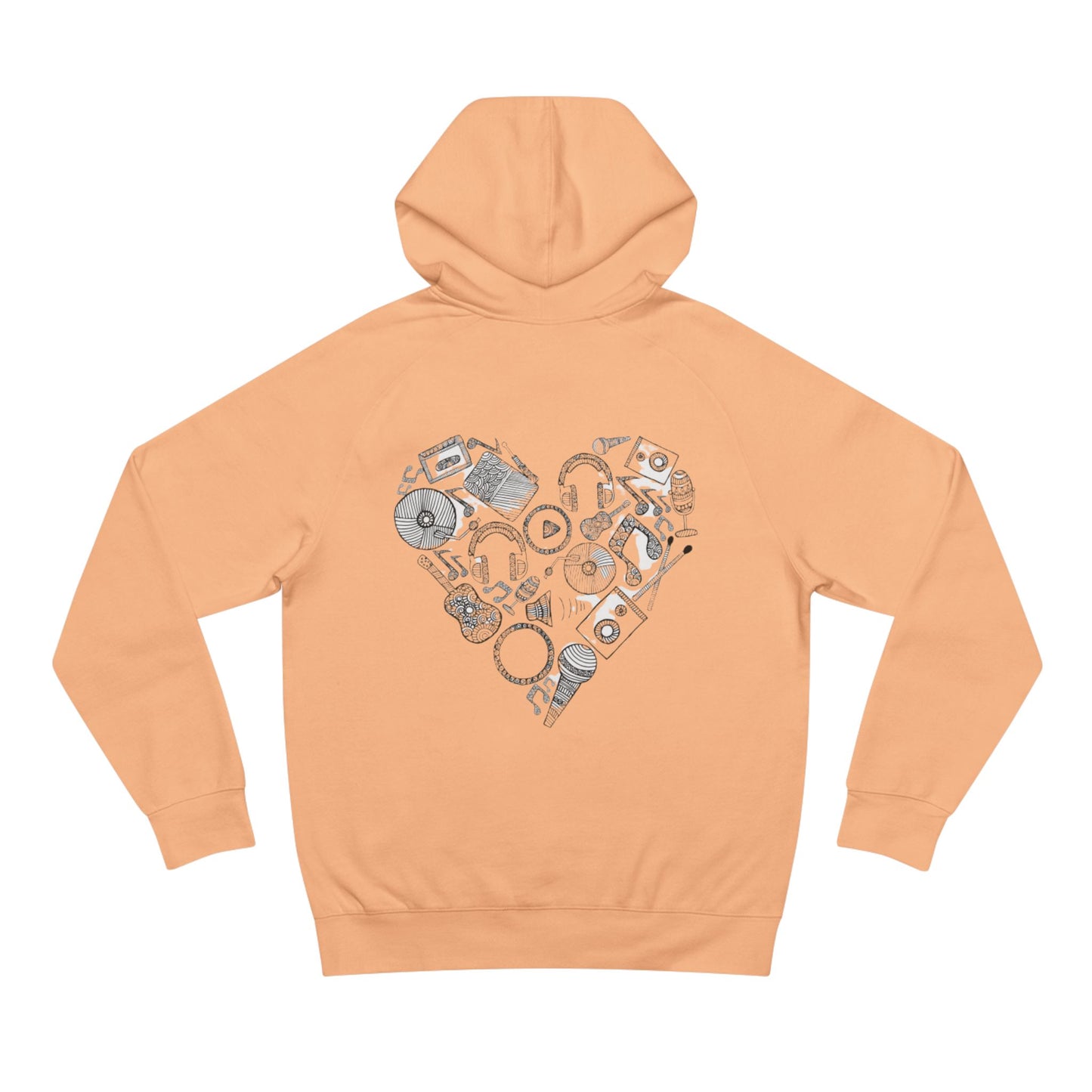 Stylish  Supply Hoodie with Artistic Heart Design | Cozy Sweatshirt for Music Lovers | Gift for Birthdays, Holidays, Casual Wear