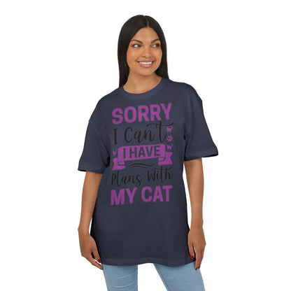 Cat Lover's Oversize Tee: Sorry I Can't, I Have Plans With My Cat - Funny Pet Tee, Gift for Cat Owners, Casual Everyday Wear, [...]