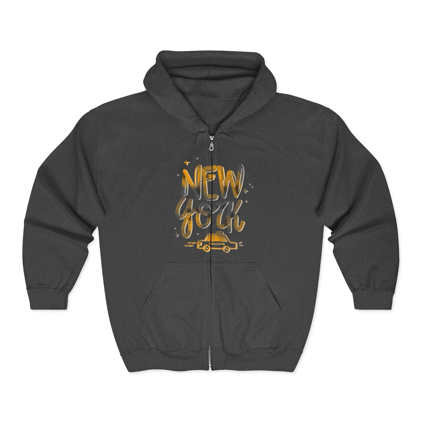 New York Adventure Hoodie,  Full Zip Sweatshirt, NYC Gift, Travel Fashion, Cool Streetwear, Casual Wear