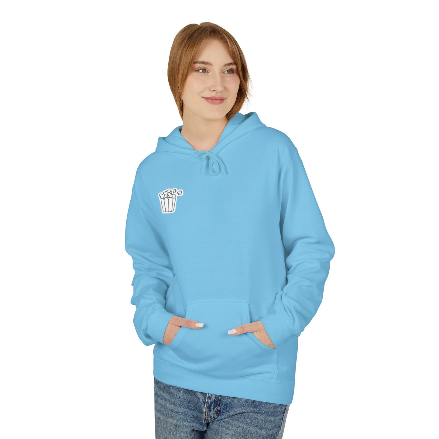 Cozy Movie Night Hoodie, Softstyle Fleece Sweatshirt, Perfect for Film Buffs, Gift Idea for Movie Lovers, Casual Wear for Home & Cinema