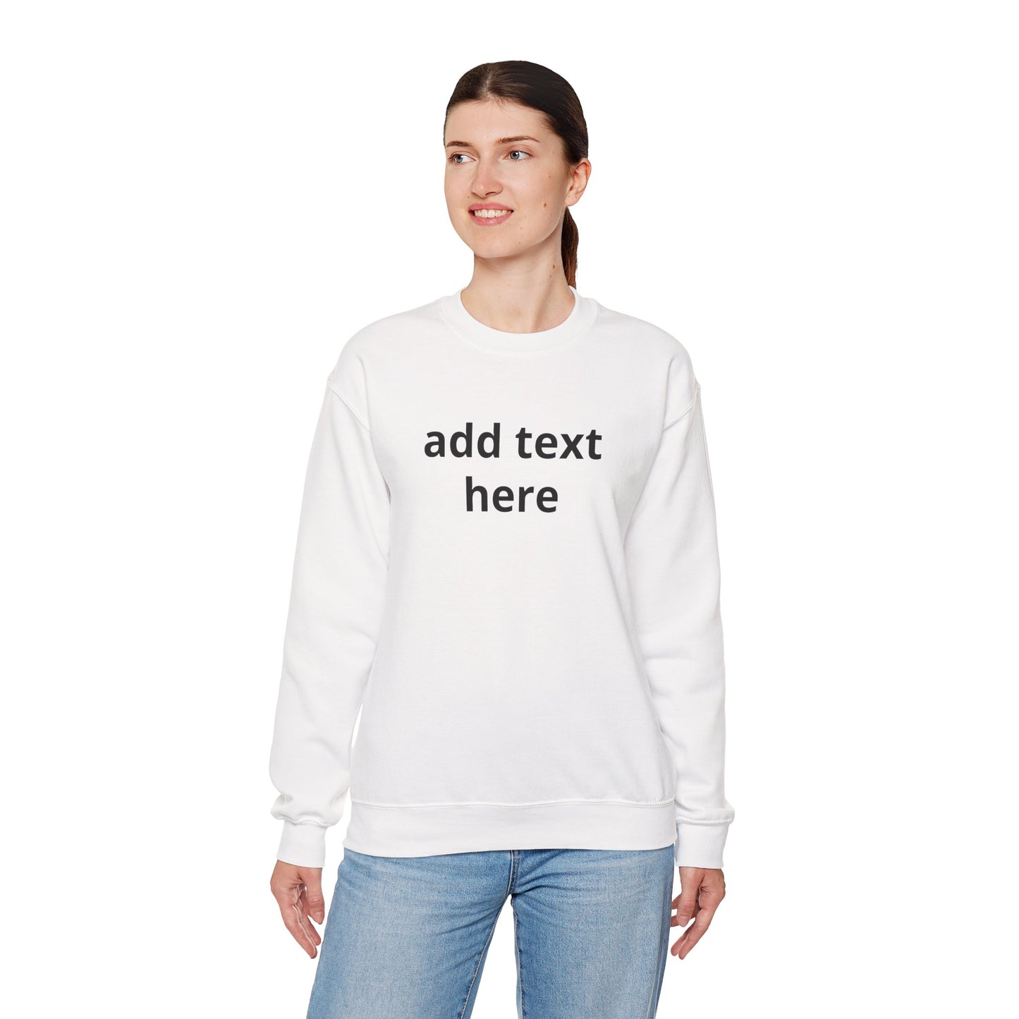 Custom Text Crewneck Sweatshirt — Minimal Personalized Pullover