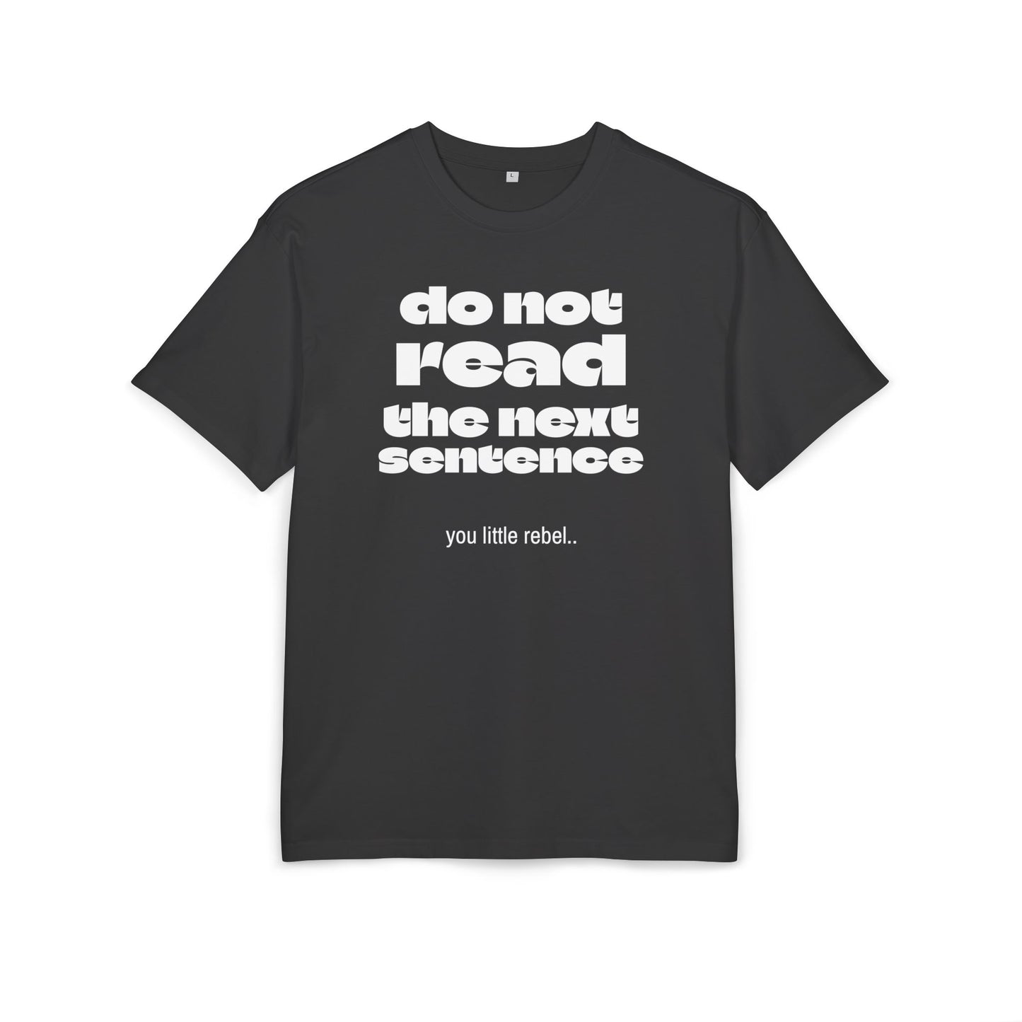 Do Not Read the Next Sentence,  Heavy Oversize Tee - Fun Graphic Shirt, Ideal for Casual Wear, Gifts, and Rebel Statements