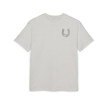 Casual Oversize Tee with Horseshoe Design, Comfortable Cotton Tee,  T-Shirt, Everyday Wear,  Relaxed Fit Tee