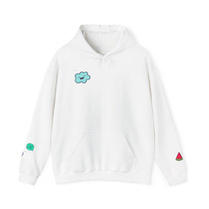 Cute Illustrated Hoodie with Flowers,  Sweatshirt for Spring, Funny Cloud Design, Gift for Teens, Cozy Casual Wear