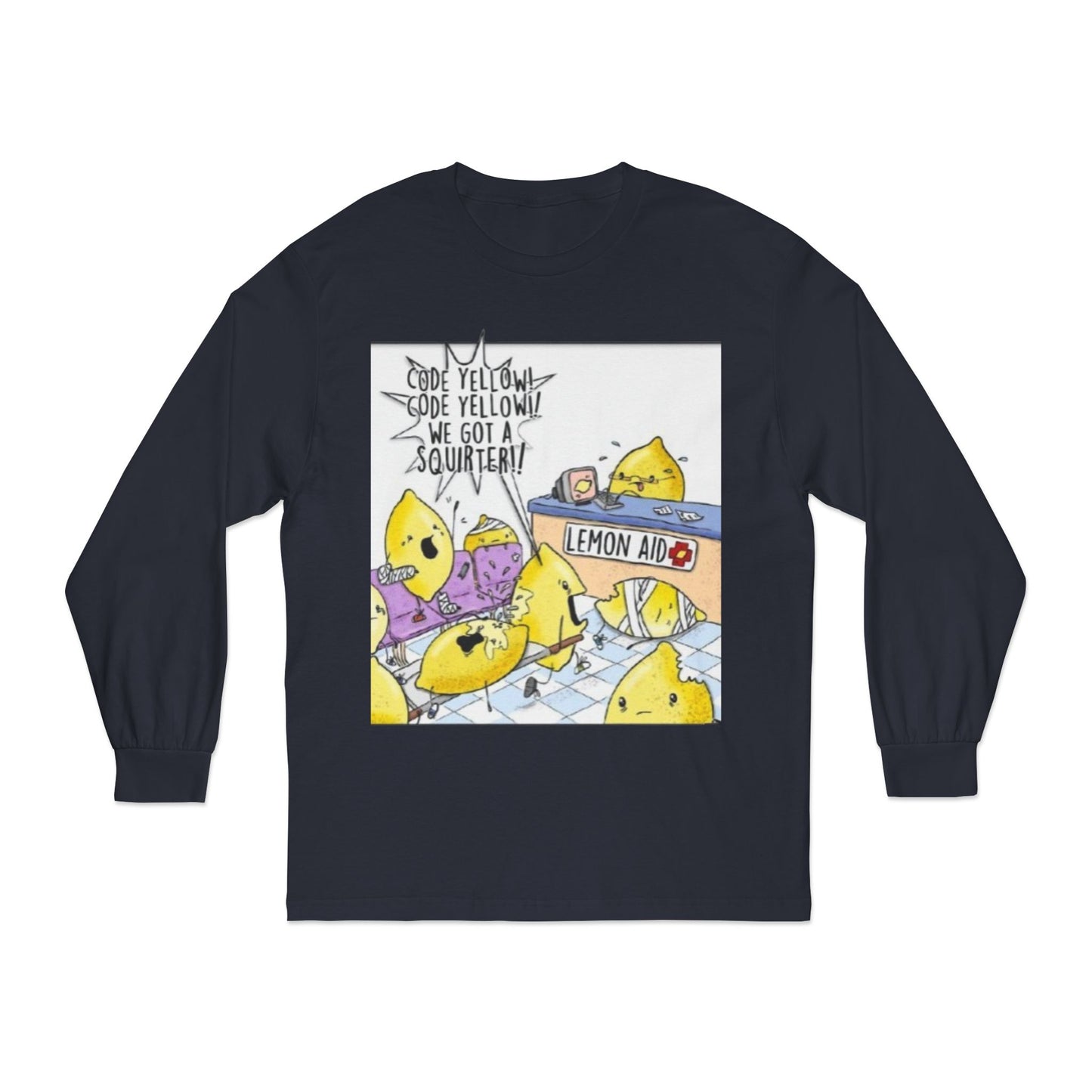 Fun Lemonade T-Shirt, Cartoon Tee,Long Sleeve, Summer Vibes, Gift for Citrus Lovers, Funny Lemon Shirt