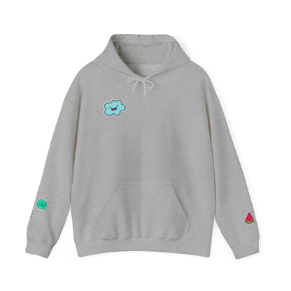 Cute Illustrated Hoodie with Flowers,  Sweatshirt for Spring, Funny Cloud Design, Gift for Teens, Cozy Casual Wear
