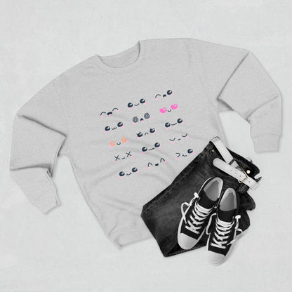 Cute Expression Crewneck Sweatshirt, Cozy Gift, Fashionable Apparel, Sweatshirt, Trendy Outfit, Perfect for Fall