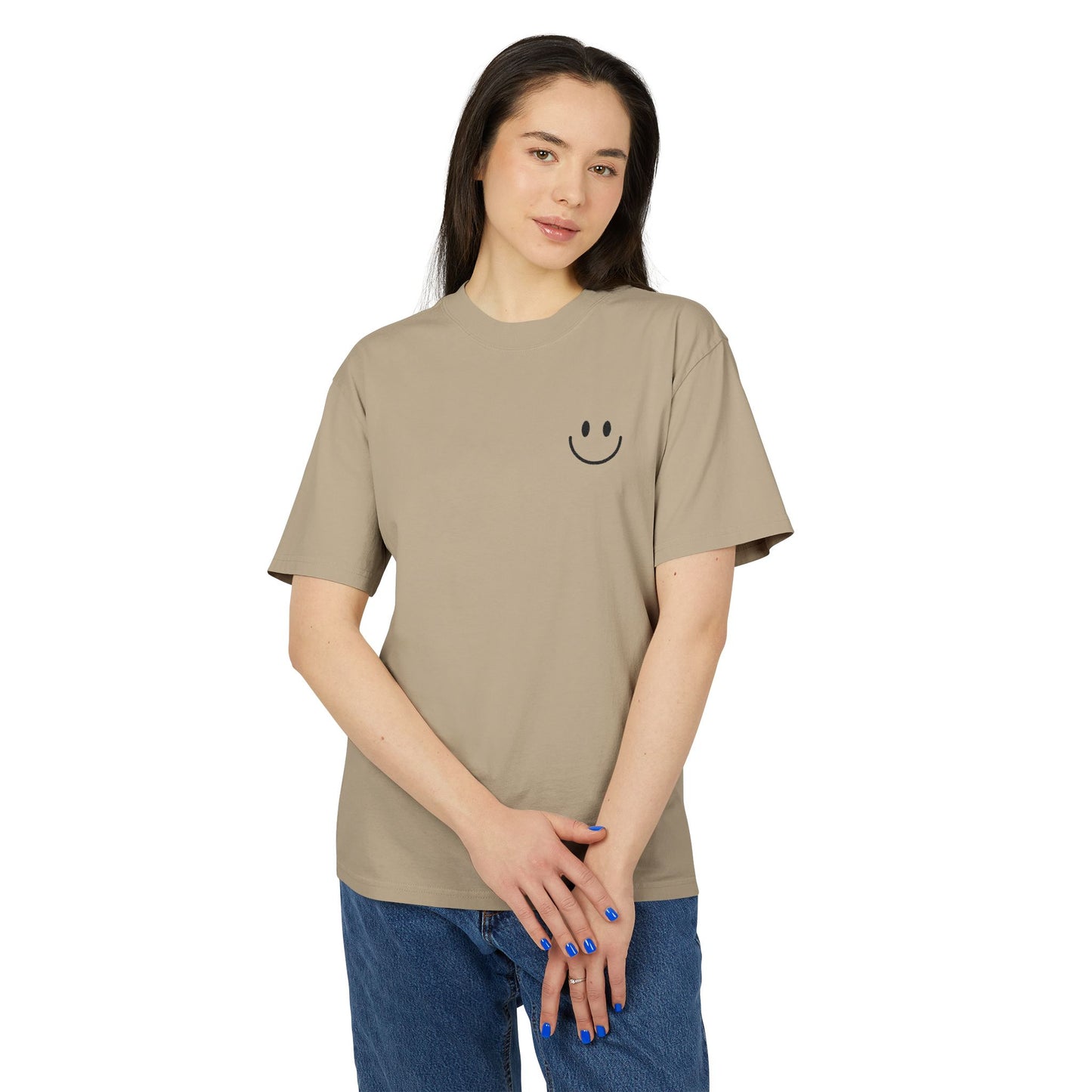 Smiley Face  Faded Tee, Cozy Casual Tee, Fun Graphic Shirt, Gift for Him/Her, Everyday Wear, Summer Vibes