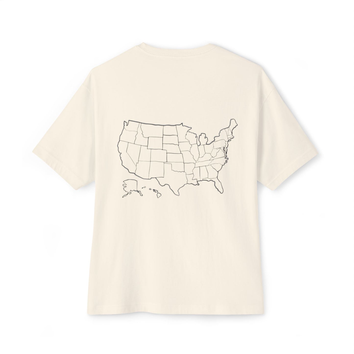 Boxy Tee with US Map Design, Comfortable Graphic Tee, Casual Wear, Gift for Travelers, Summer Outfit, Eco-Friendly Tee