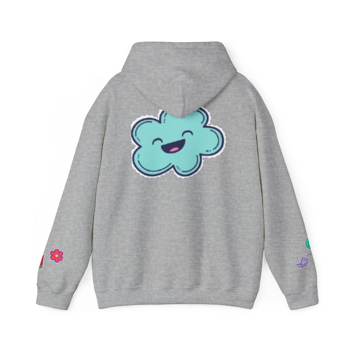 Cute Illustrated Hoodie with Flowers,  Sweatshirt for Spring, Funny Cloud Design, Gift for Teens, Cozy Casual Wear