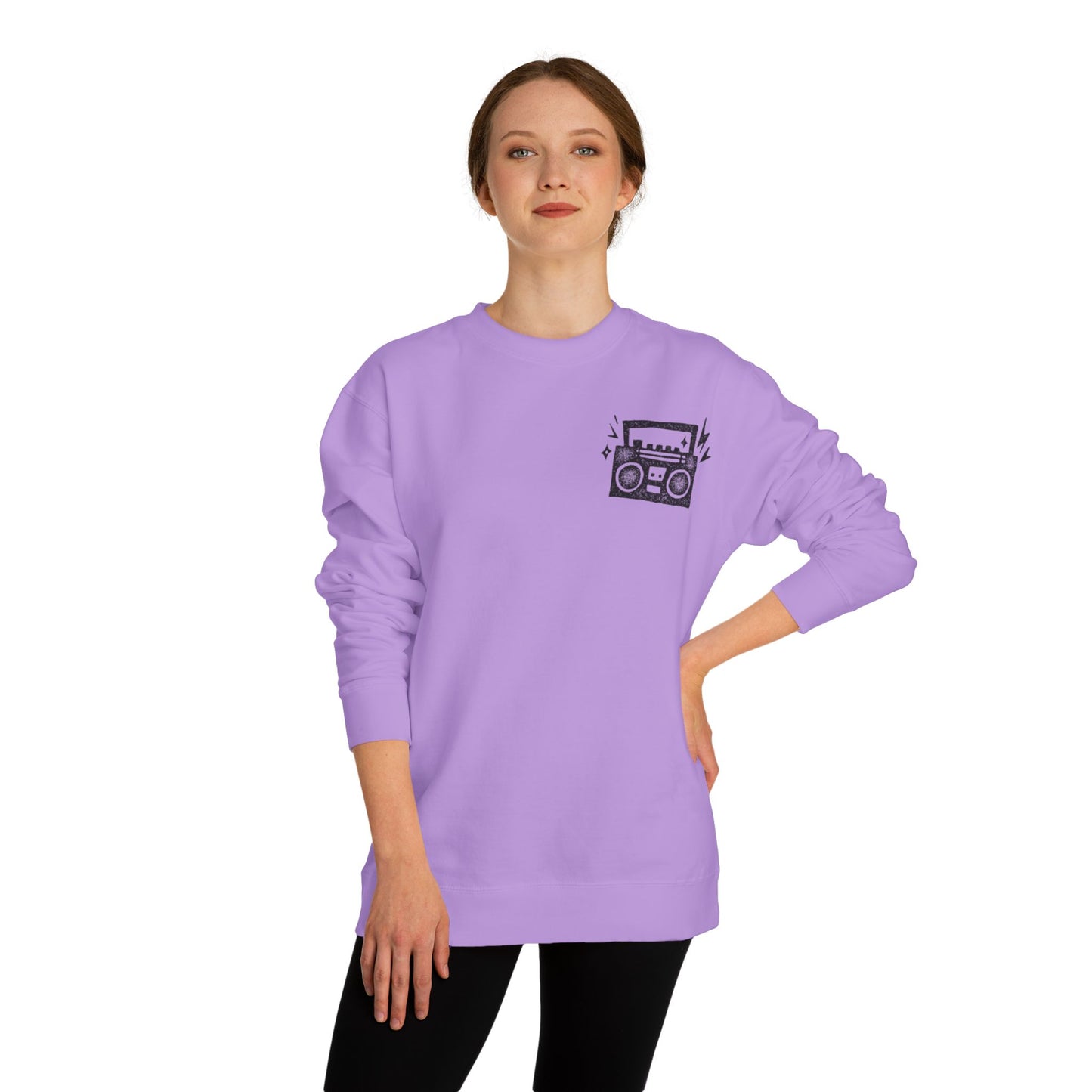 Retro Boombox Sweatshirt - Music Lover Apparel, Gift for Him,  Crew Neck, Casual Wear, Cozy Fashion