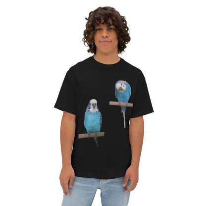 Colorful Budgie Boxy Tee, Comfortable Fashion, Bird Lover Gift, Casual Everyday Style, Unique Animal Tee,  Graphic Shirt