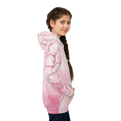 Pink Floral Children's Hoodie, Cute Kids Sweatshirt, Floral Print Pullover, Perfect Gift for Birthday or Spring, Cozy Kidswear