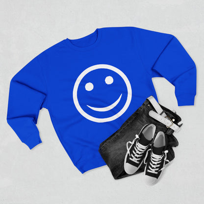 Happy Face Crewneck Sweatshirt, Cozy Gift for Friends, Casual Style, Everyday Wear, Fun Mood Boost
