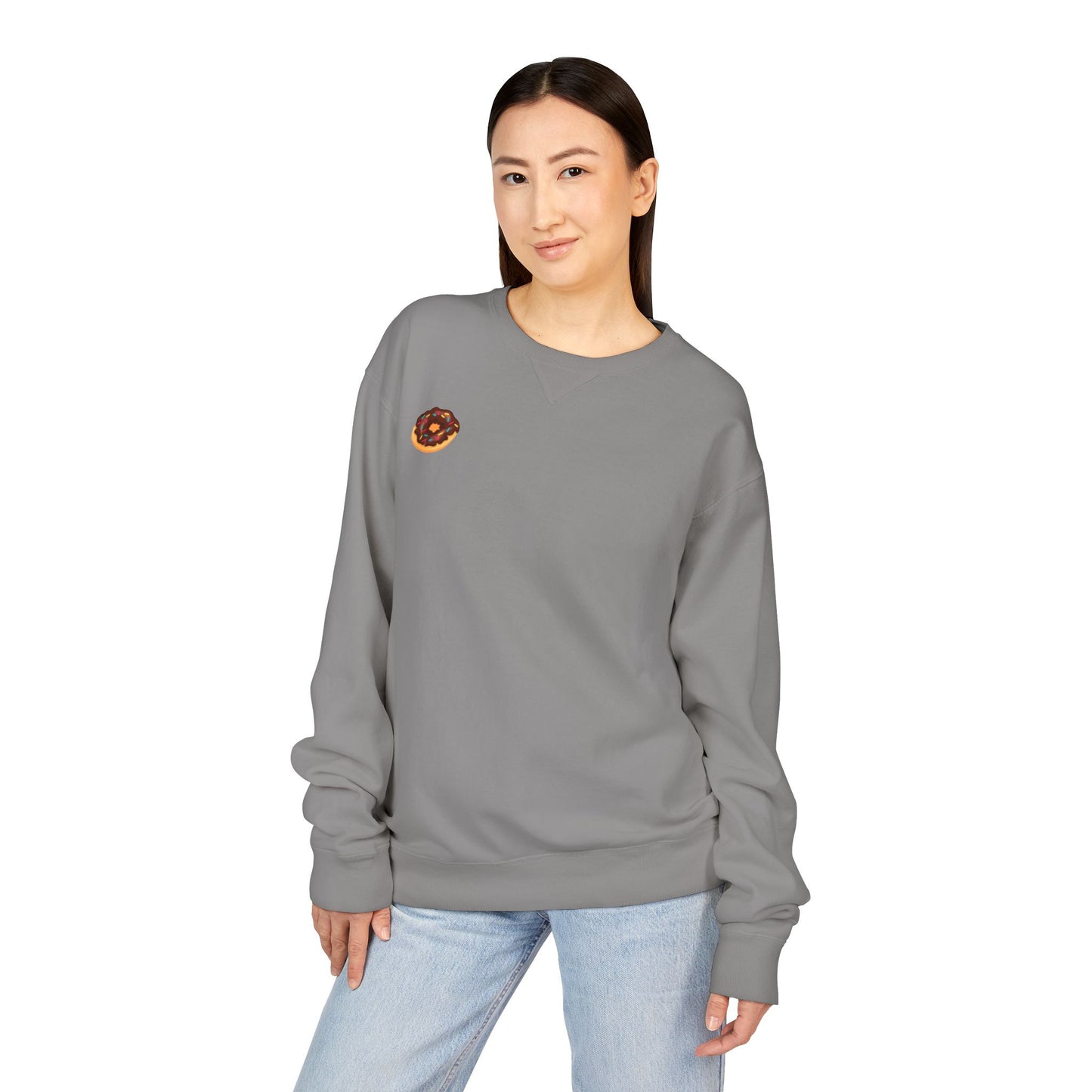Cozy Donut Graphic Sweatshirt - Perfect for Food Lovers, Casual Outings, Birthdays, Winter Fashion, Gift Idea