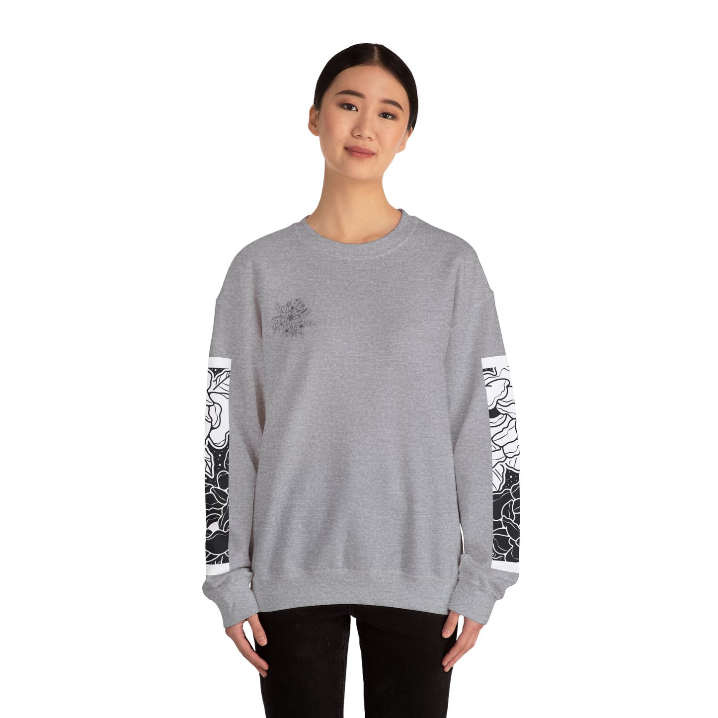 Floral Print Crewneck Sweatshirt, Cozy Sweatshirt, Casual Wear, Perfect Gift, Spring Fashion, Everyday Comfort