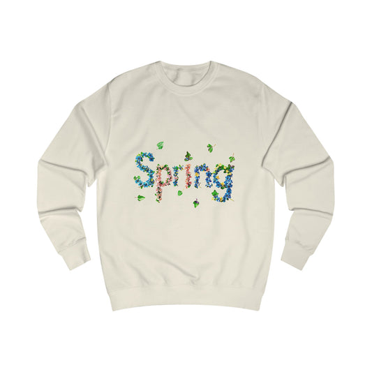 Spring Floral Sweatshirt, Cozy Spring Sweater, Gender Neutral Sweatshirt, Nature-Inspired Apparel, Perfect for Spring Celebrations
