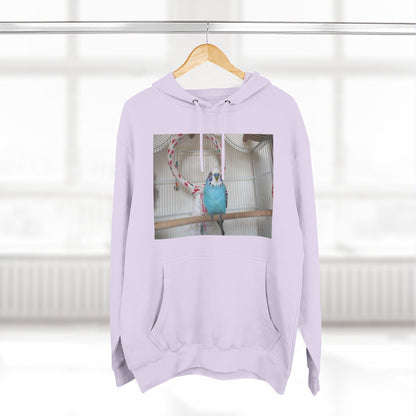 Bird Lover's Three-Panel Fleece Hoodie, Cozy Bird Sweatshirt, Pet Gift, Animal Lover Apparel, Cute Bird Design, Warm Winter Wear