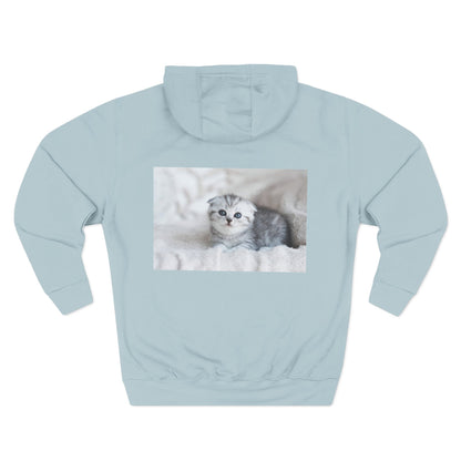 Cat Lover's Three-Panel Fleece Hoodie - Cozy Cat Hoodie, Gift for Cat Lovers, Cute Pet Apparel, Cat Mom Sweatshirt, Birthday Gift