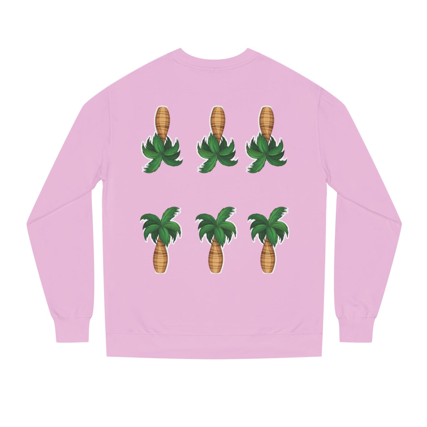 Palm Tree Crew Neck Sweatshirt, Casual Wear, Beach Vibes Apparel, Everyday Comfort, Gift for Him or Her