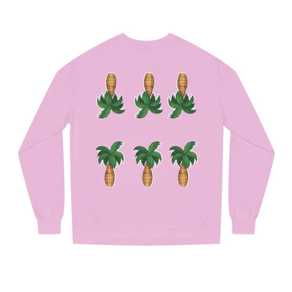 Palm Tree Crew Neck Sweatshirt, Casual Wear, Beach Vibes Apparel, Everyday Comfort, Gift for Him or Her