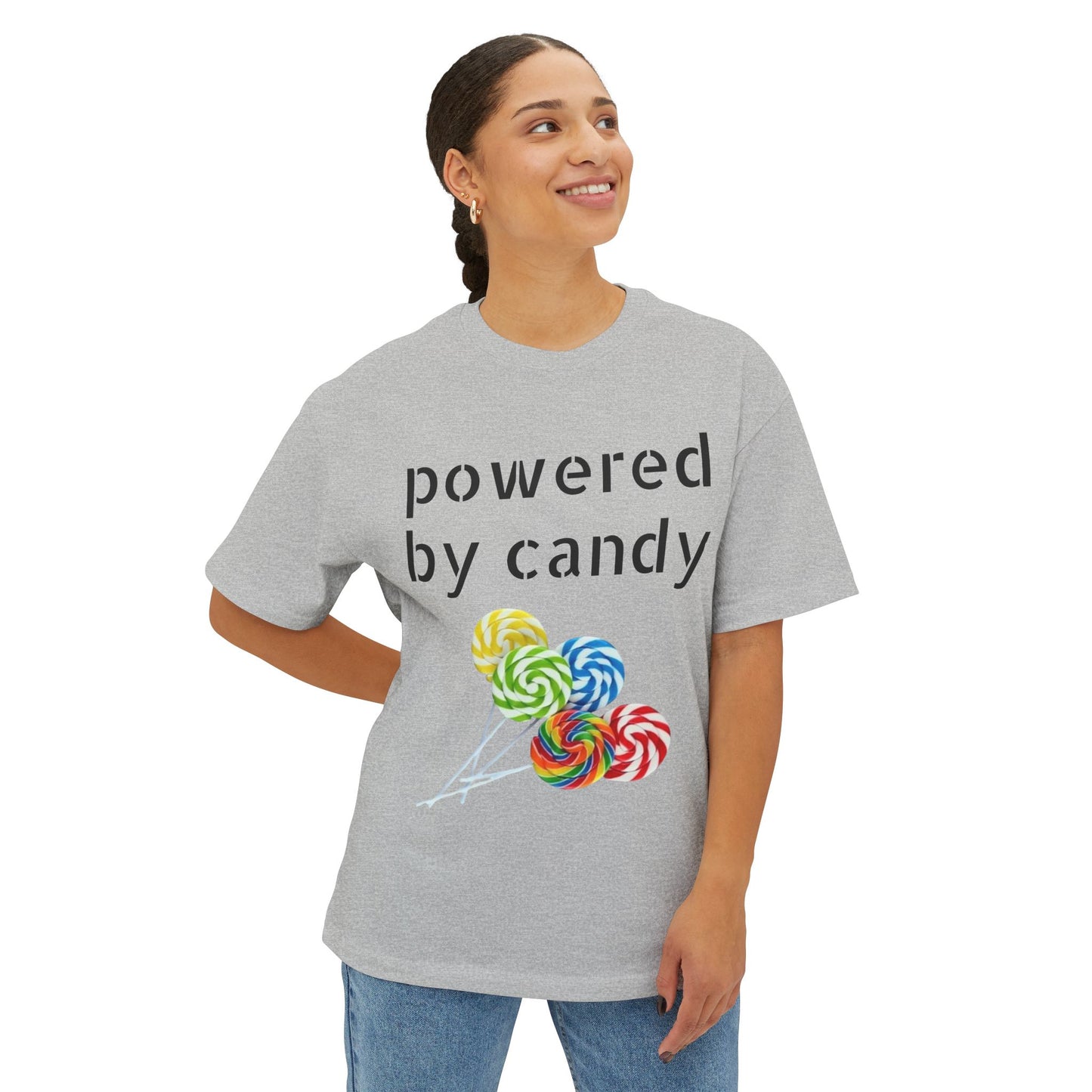 Candy-Themed  Oversized Boxy Tee, Sweet Treat Shirt, Fun Summer Tee, Trendy Casual Wear, Gift for Candy Lovers, Party Shirt, [...]