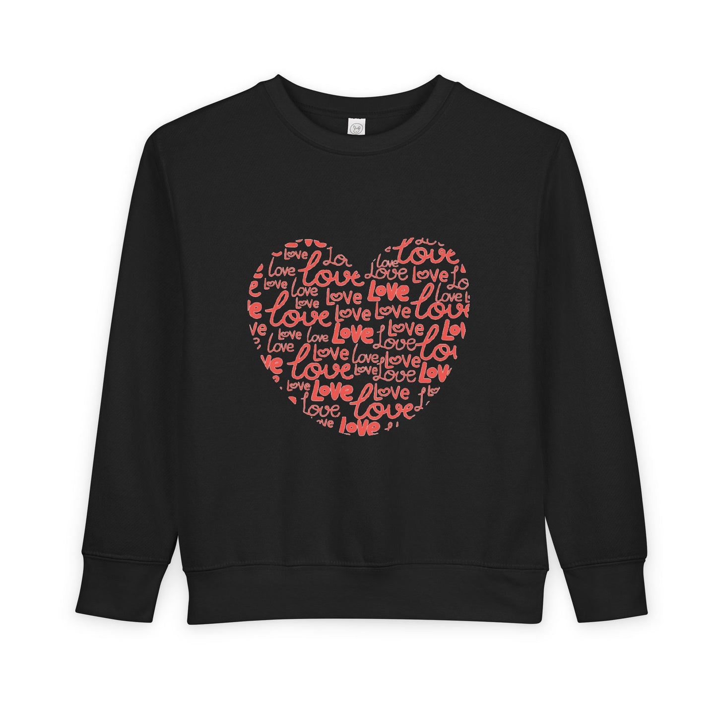 Toddler Love Heart Sweatshirt, Cute Baby Crewneck, Valentine Gift, Adorable Kids Apparel, Heart Sweatshirt for Toddlers