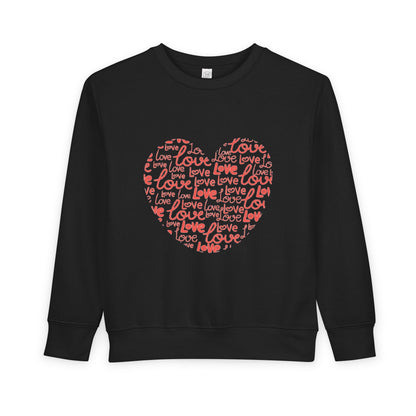 Toddler Love Heart Sweatshirt, Cute Baby Crewneck, Valentine Gift, Adorable Kids Apparel, Heart Sweatshirt for Toddlers